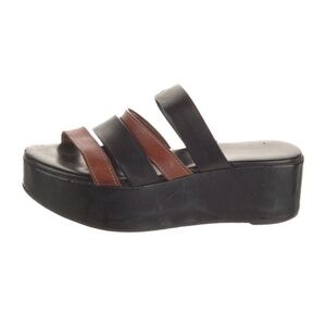 Robert Clergerie platform sandals with black and brown straps